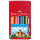 Карандаши цветные Faber-Castell Замок, 12цв., шестигр., заточ., метал. кор.