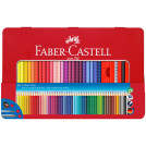Карандаши цветные Faber-Castell Grip, 48цв., трехгран., заточ.+ч/г кар .Grip+точилка+кисть, метал. коробка