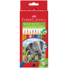 Карандаши цветные Faber-Castell Jumbo, 10цв., утолщен., заточен., картон, европодвес, с точилкой