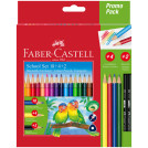 Карандаши цветные Faber-Castell 18цв., трехгран., заточ.+ 4 цв. + 2ч/г кар., картон, европодвес