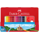 Карандаши цветные Faber-Castell Замок, 48цв., трехгран., заточ.+2ч/г кар. Grip+ластик+точилка, метал. коробка
