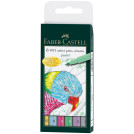 Набор капиллярных ручек Faber-Castell Pitt Artist Pen Brush Pastel ассорти,6шт., пласт. уп.