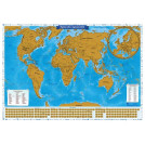Карта твоих путешествий Мир политическая со скретч-покрытием Globen, 860*600мм, в тубусе