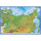 Карта Россия физическая Globen, 1:7,5млн., 1160*800мм, интерактивная, с ламинацией, европодвес