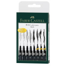 Набор капиллярных ручек Faber-Castell Pitt Artist Pen черные, 8шт., 0,1/0,3/0,5/0,7/1,5/B/SB/SC