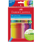 Карандаши цветные Faber-Castell Grip, 36цв., трехгран., заточен., картон., европодвес