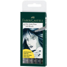 Набор капиллярных ручек Faber-Castell Pitt Artist Pen Soft Brush 6цв., 6шт., пласт.уп., европодвес