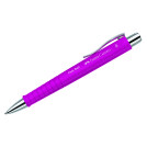 Ручка шариковая автоматическая Faber-Castell Poly Ball XB синяя, 1,4мм, софт-тач, трехгран., ярко-розовый корпус