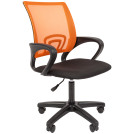 Кресло оператора Helmi HL-M96 R Airy, спинка сетка оранжевая/сиденье ткань черная, пиастра