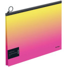 Папка-конверт на молнии с расширением Berlingo Radiance, 180мкм, желтый/розовый градиент