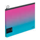 Папка-конверт на молнии с расширением Berlingo Radiance, 180мкм, розовый/голубой градиент
