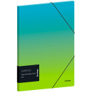 Папка для тетрадей на резинке Berlingo Radiance А5+, 600мкм, голубой/зеленый градиент, с рисунком
