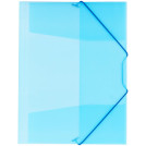 Папка на резинке OfficeSpace А4, 400мкм, синяя полупрозрачная