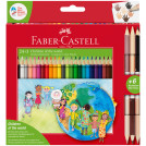 Карандаши цветные Faber-Castell Дети мира, 24цв., трехгран, заточ.+6цв., карт. упак.