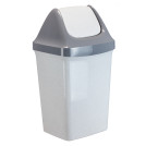 Ведро-контейнер для мусора (урна) Idea Свинг, 15л, качающаяся крышка, пластик, мраморный