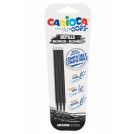 Набор стержней для гелевой стираемой ручки Carioca Oops, черный, 3шт., 111мм, 0,7мм, блистер