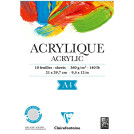 Альбом для акрила 10л., А4, на склейке Clairefontaine Acrylic, 360г/м2