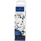 Набор капиллярных ручек Faber-Castell Pitt Artist Pens Manga, черный, 4 шт., 0,1/0,7/brush/soft