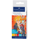 Набор капиллярных ручек Faber-Castell Pitt Artist Pens Manga Shojo Brush, ассорти, 6 шт., пластик.