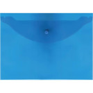 Папка-конверт на кнопке Attomex A4 (330x240 мм), 120 мкм, полупрозрачная синяя