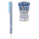 Ручка шариковая автоматическая Greenwich Line Classy stripes синяя, 0,7мм, игольчатый стержень, софт-тач