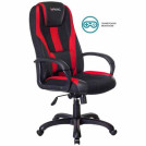Кресло игровое ZOMBIE 9/BL+RED, PL, ткань/экокожа черный/красный, топ-ган (до 180кг)