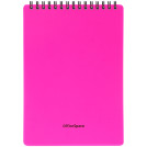 Блокнот А5 60л. на гребне OfficeSpace Neon, розовая пластиковая обложка