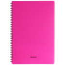 Тетрадь 60л. А4 клетка на гребне OfficeSpace Neon, розовая пластиковая обложка