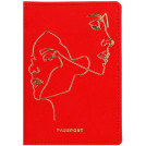 Обложка для паспорта OfficeSpace Life line, кожзам, красный, тиснение фольгой