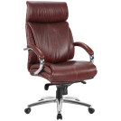 Кресло руководителя Helmi HL-ES04 Strength повыш. прочности, кожа бордовая, мультибл, хром, до 250кг