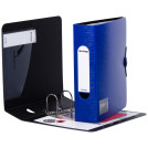 Папка-регистратор Berlingo Steel Style, 80мм, 2500мкм, пластик (полифом), на резинке, с внутр. карманом, синяя