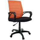 Кресло оператора Helmi HL-M16 R Vivid, спинка ткань-сетка оранжевая/сиденье ткань черная