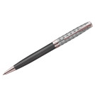 Ручка шариковая Parker Sonnet Premium Metal&amp;Grey PGT черная, 1,0мм, поворот., подарочная упаковка