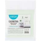 Салфетки для уборки Vega, бамбуковое волокно, 30*30см., 3шт.