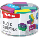 Точилка пластиковая Berlingo ColorShift,  2 отверстия, контейнер, ассорти, туба
