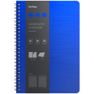 Бизнес-тетрадь B5+, 80л., Berlingo Steel Style, клетка, на гребне, 80г/м2, пластик (полифом) обложка, линейка-закладка, синяя