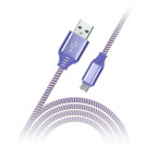 Кабель Smartbuy iK-12NS, USB2.0 (A) - microUSB (B), в оплетке, 2A output, 1м, фиолетовый