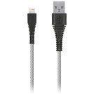 Кабель Smartbuy Сarbon, USB2.0 (A) - Lightning(M), для Apple, экстрапрочный, 2A output, 1м, белый