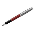 Ручка перьевая Parker Sonnet Sand Blasted Metal&amp;Red Lacquer черная, 0,8мм, подарочная упаковка