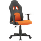 Кресло игровое Helmi HL-S12 Mini, экокожа/ткань, черная/оранжевая