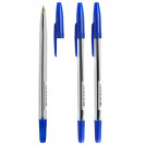 Ручка шариковая Стамм 511, синяя, 1,0мм, прозрачный корпус