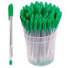 Ручка шариковая Стамм VeGa зеленая, 0,7мм, прозрачный корпус