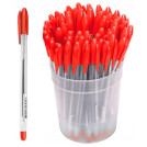 Ручка шариковая Стамм VeGa красная, 0,7мм, прозрачный корпус