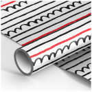 Упаковочная бумага белый крафт 70*100см, MESHU Spirals and lines, 70г/м2