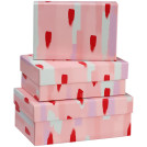 Набор прямоугольных коробок 3в1, MESHU Stylish pink, (19*12*7,5-15*10*5см)