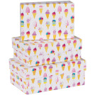 Набор прямоугольных коробок 3в1, MESHU Ice creams, (19*12*7,5-15*10*5см)