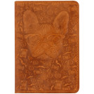 Обложка для паспорта Кожевенная мануфактура, нат. кожа, Пес Мудрый, коричневый