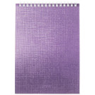 Блокнот А5 80л., на гребне Hatber Metallic Фиолетовый, бумвинил