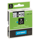 Картридж для принтеров этикеток DYMO D1, 9 мм х 7 м, лента пластиковая, чёрный шрифт, белый фон, S0720680