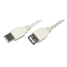Кабель USB 2.0 AM/AF, 3 м, Rexant, сер, 18-1116